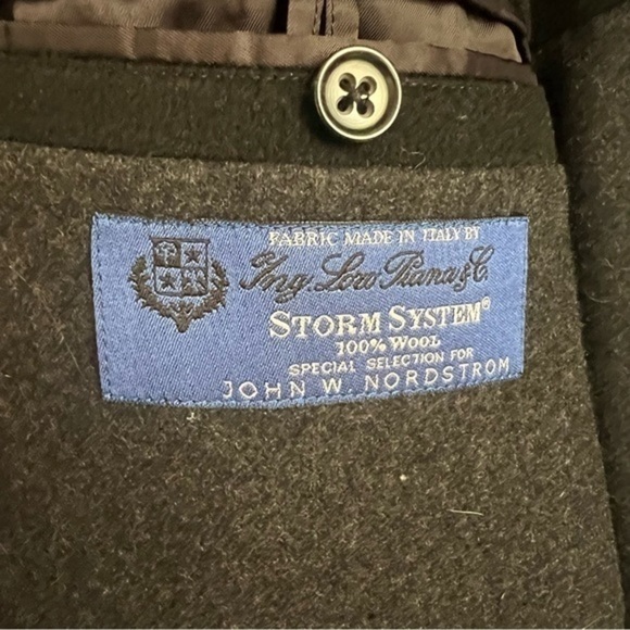 Loro Piana Nordstrom Men's Storm System Black Wool Over Coat Size 48R - Picture 10 of 14